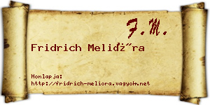 Fridrich Melióra névjegykártya